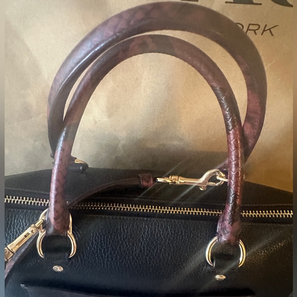 Coach Emma Satchel F34280 Colorblock Signature + Snake Handles Crossbody - Picture 10 of 13